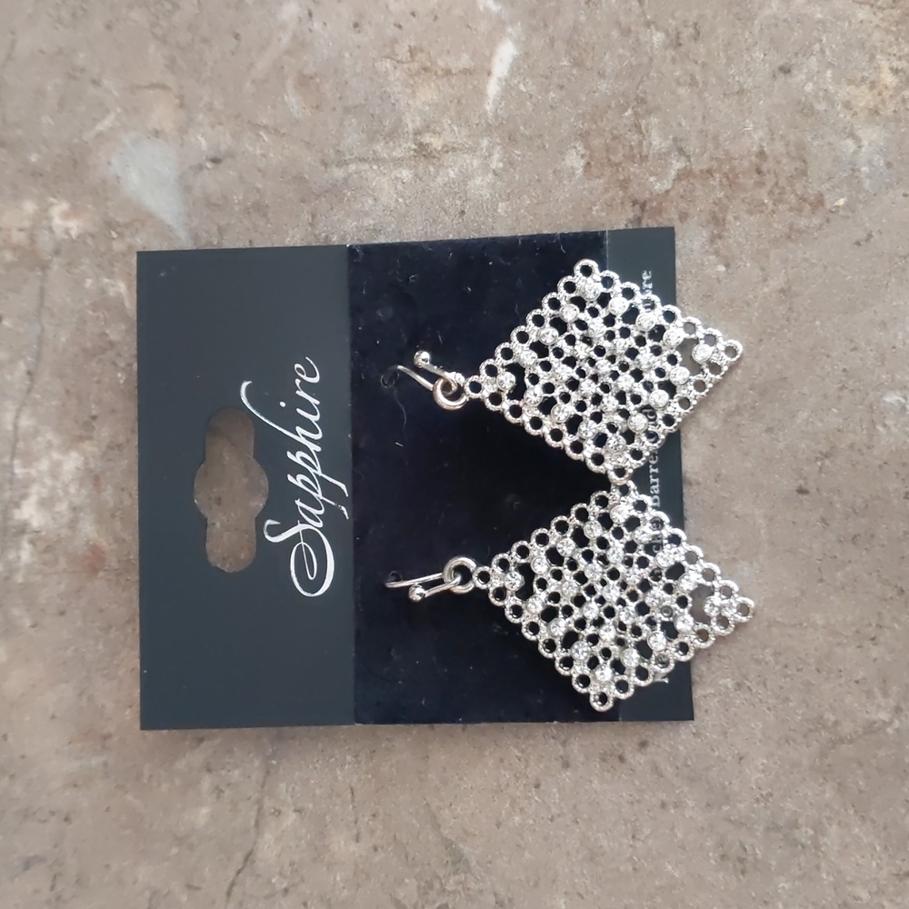 Diamond shaped dangle earrings